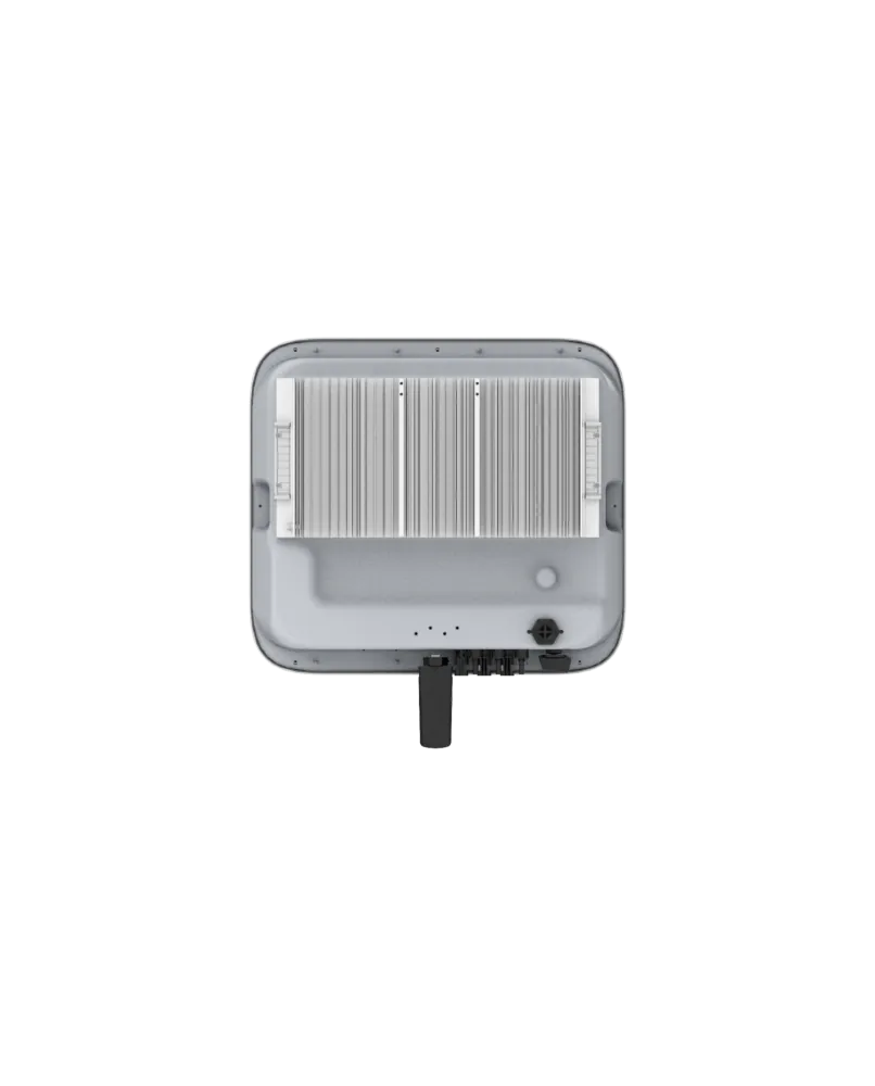 Huawei Hybrid-Wechselrichter SUN2000-10KTL-M1, Ansicht von unten – dreiphasiger PV-Hybridwechselrichter mit 10 kW Leistung, integriertem Energiemanagement und Batterieanschluss, hoher Wirkungsgrad, ideal für Photovoltaikanlagen im Privat- und Gewerbebereich.
